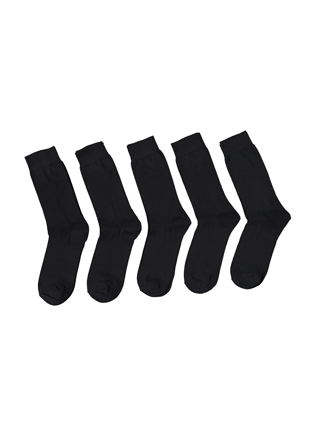 Siyah 5'li Düz Pamuklu Çorap Seti-1