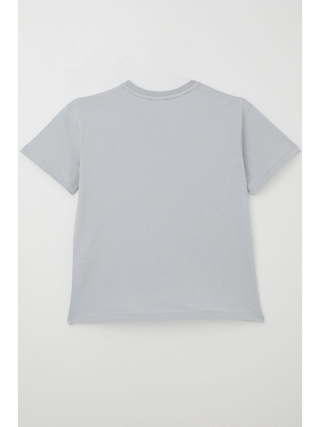 Erkek Çocuk Tişört Kabartma Yazı Baskılı Gri (9-14 Yaş)-1