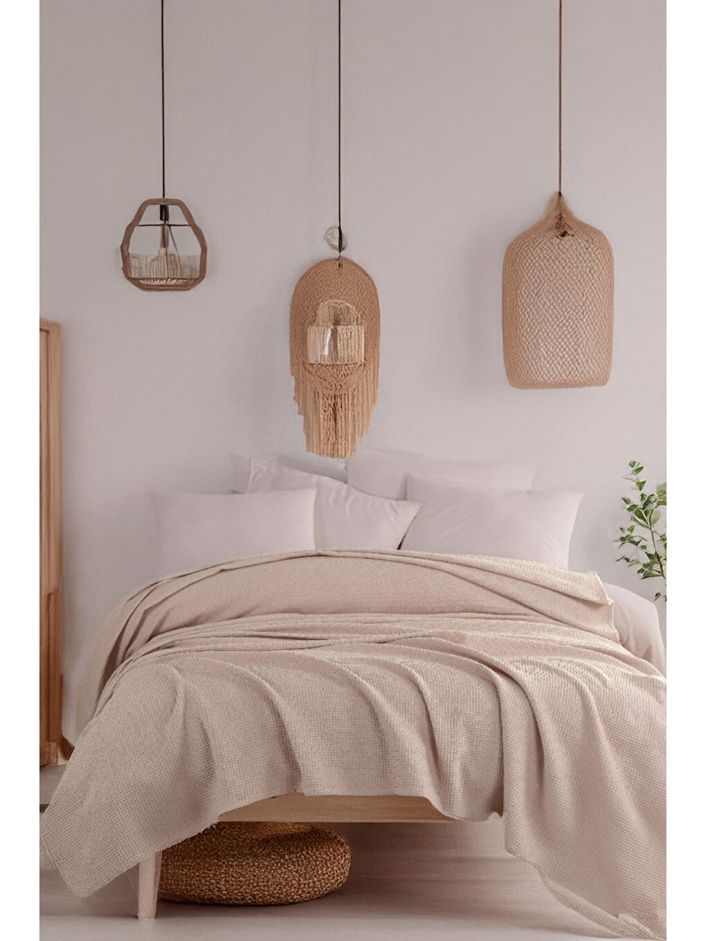 Ecocel Pike Örtü Battal MegaKing 260x230cm Karde Koyu Bej