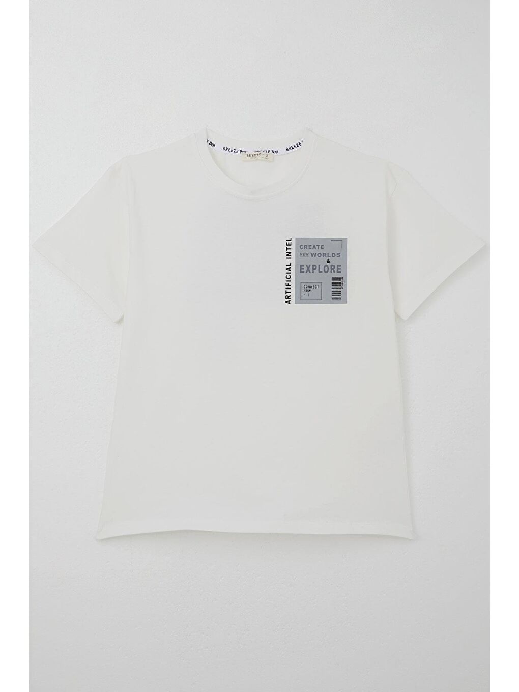 Erkek Çocuk Tişört Webi Keşfet Temalı Ekru (9-14 Yaş)