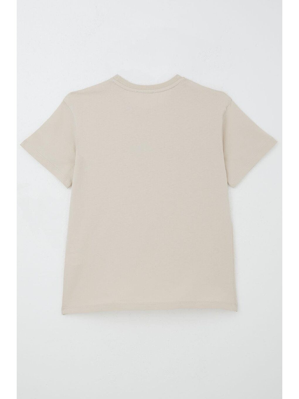 Erkek Çocuk Tişört Kabartma Yazı Baskılı Bej (9-14 Yaş)-1