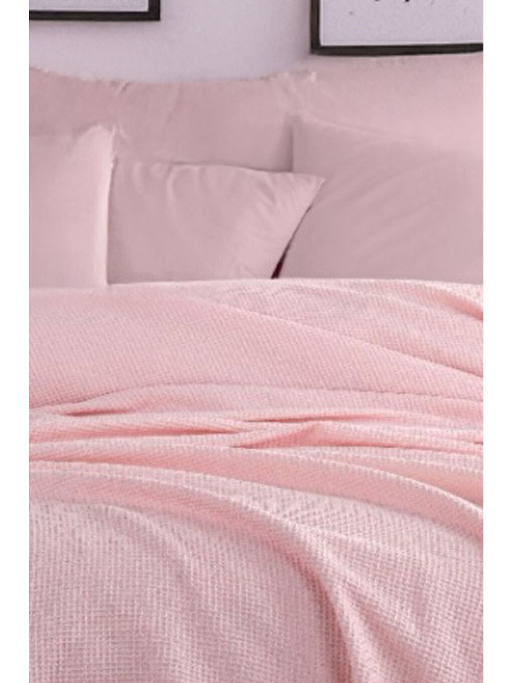 Ecocel Pike Örtü Battal King 240x230cm Karde PudraPembe-1