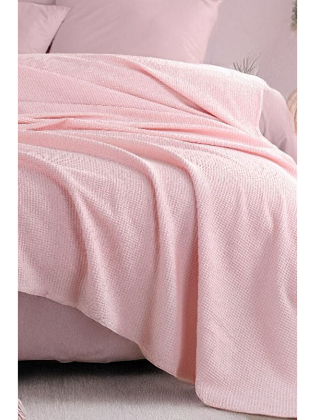 Ecocel Pike Örtü Battal King 240x230cm Karde PudraPembe-2