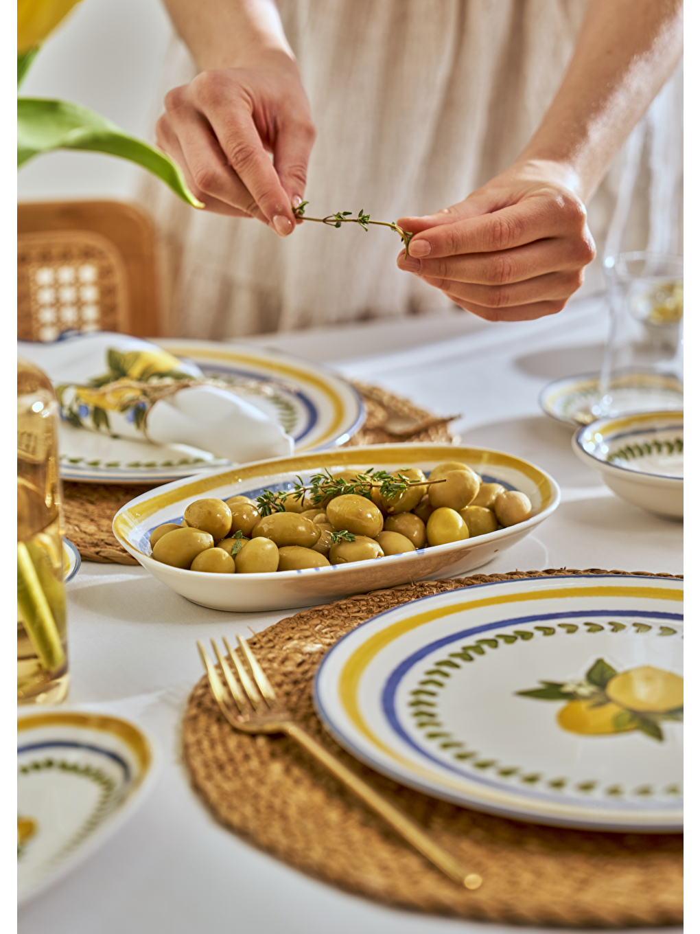 Karışık Lemoncello Porselen 52 Parça 12 Kişilik Kahvaltı Takımı-1