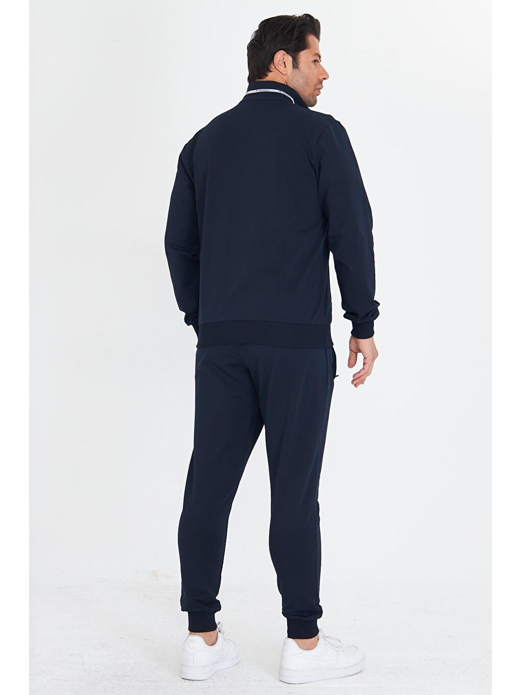 Erkek Pamuklu Dik Yakalı Eşofman Takımı Lacivert 5749-L-5