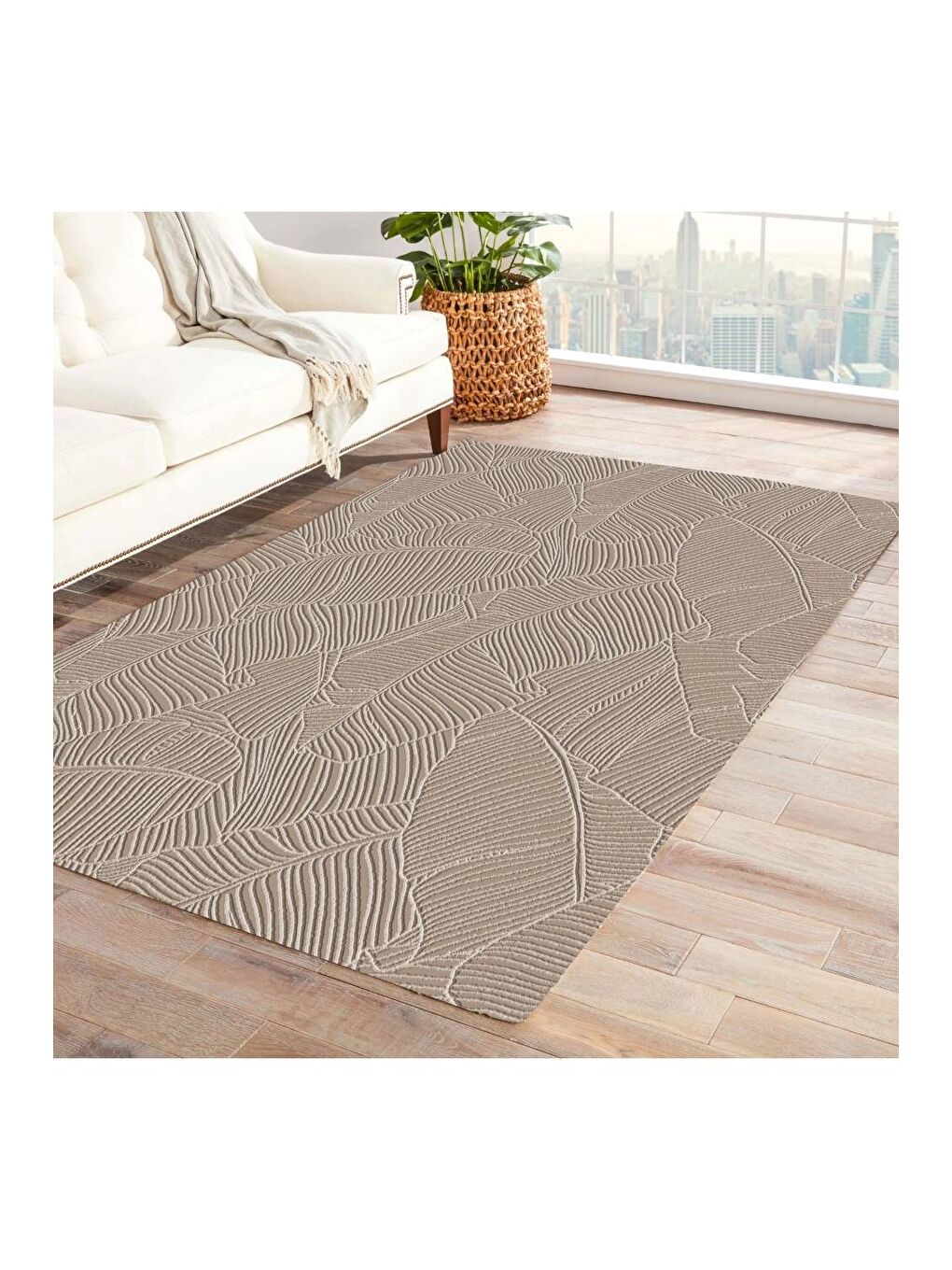 Rölyef Halı 150X220 Garden Bej BEJ