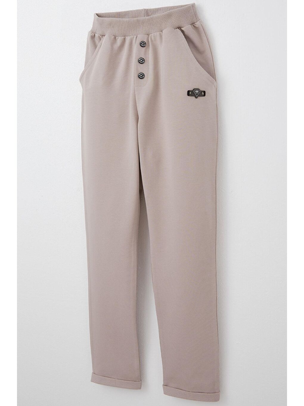 Bej Erkek Çocuk Alt Armalı Düğme Aksesuarlı Cepli Vizon (4-7 Yaş)-2