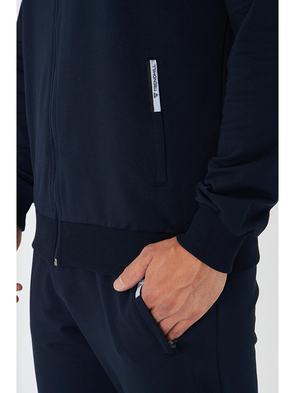 Erkek Pamuklu Dik Yakalı Eşofman Takımı Lacivert 5749-L-7