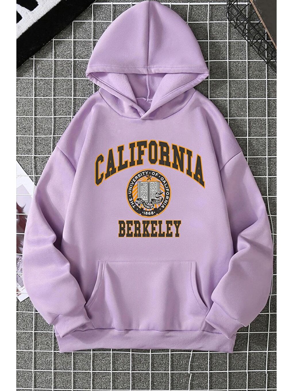 uyguntarz Lila Unisex California Baskılı Sweatshirt