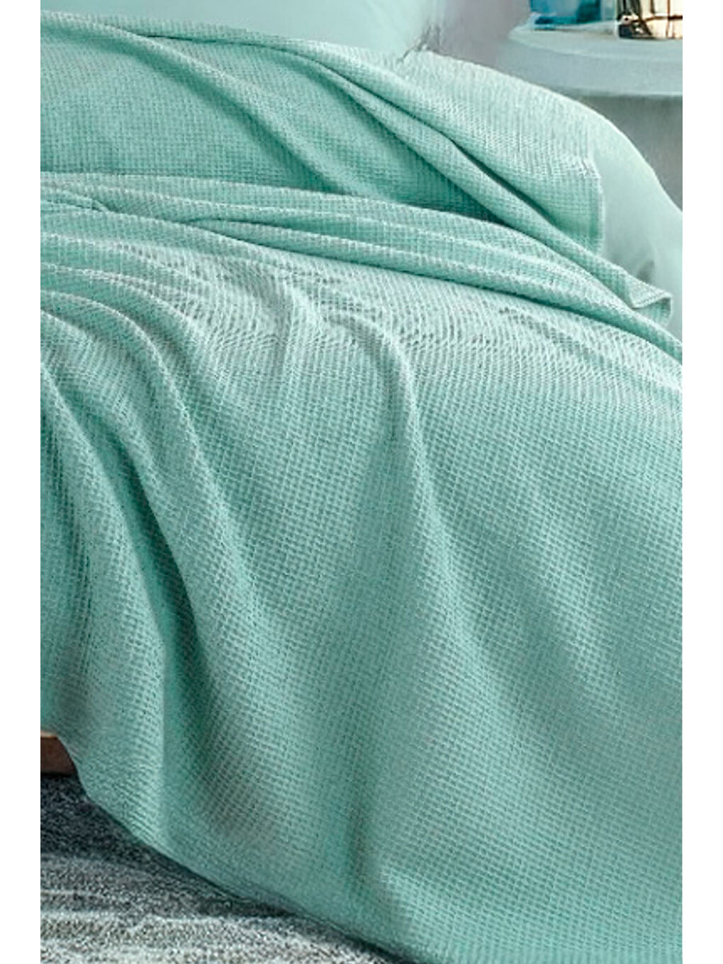 Ecocel Pike Örtü Battal King 240x230cm Karde Mint Yeşili-1