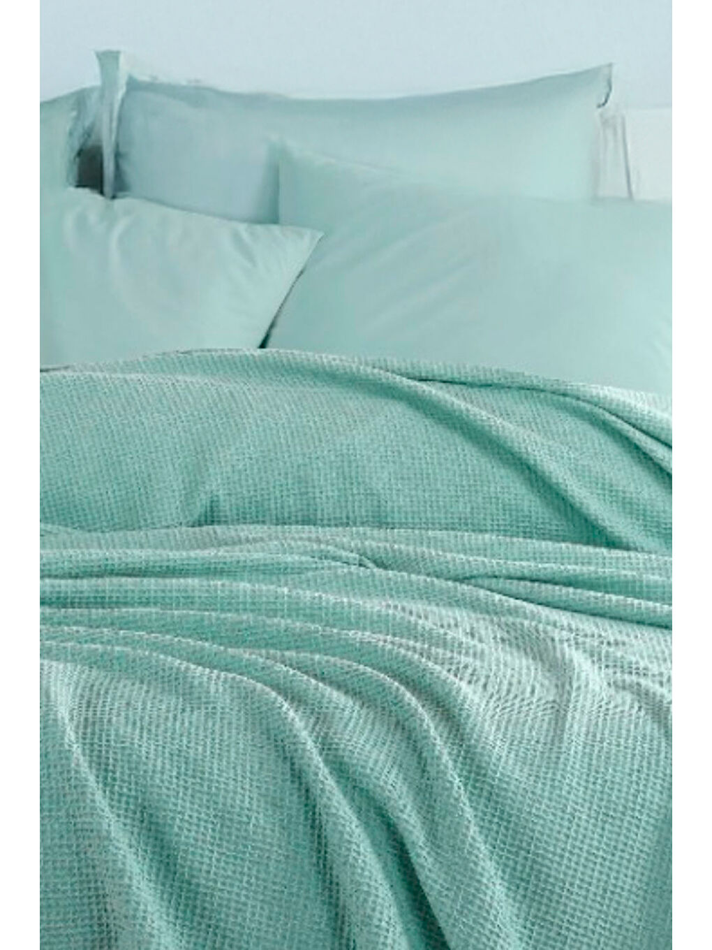 Ecocel Pike Örtü Battal King 240x230cm Karde Mint Yeşili-2