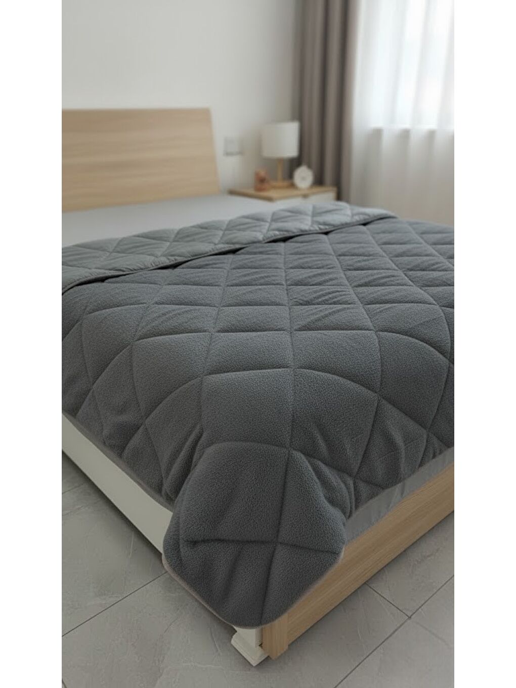 Antrasit Wellsoft Kapitone Tek Kişilik Yorgan - Ultra Yumuşak ve Sıcak Tutucu Yorgan