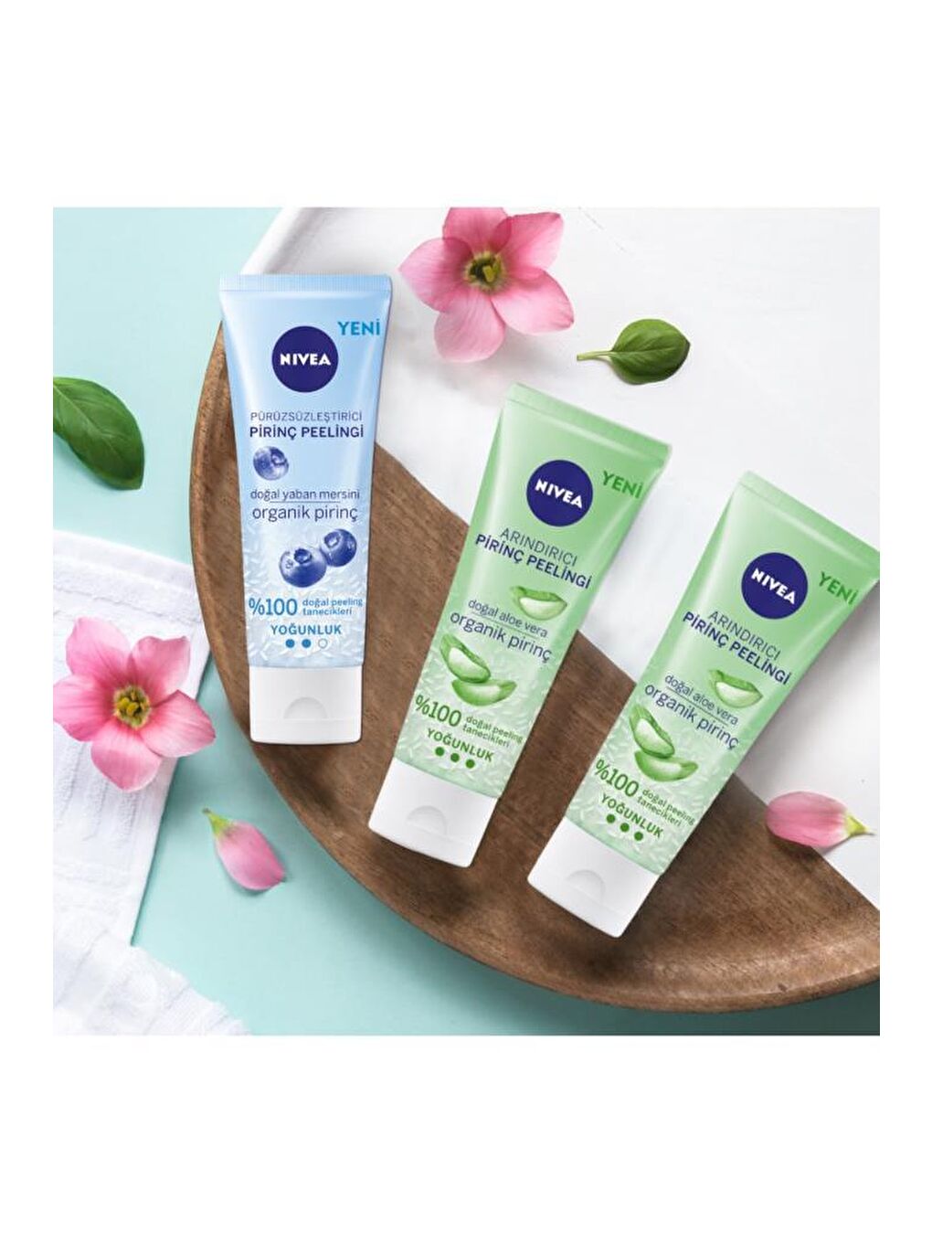 NIVEA Şeffaf Arındırıcı Organik Pirinç Peelingi Ve Yüz Temizleme Jeli, Aloe Vera Ile Yüz Bakım, 75 ml x2 Adet - 2