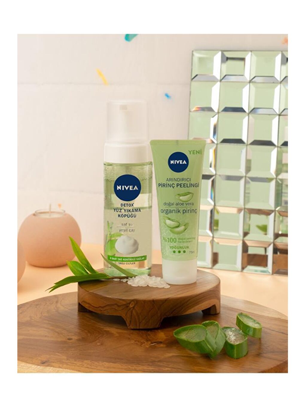 NIVEA Şeffaf Arındırıcı Organik Pirinç Peelingi Ve Yüz Temizleme Jeli, Aloe Vera Ile Yüz Bakım, 75 ml x2 Adet - 5