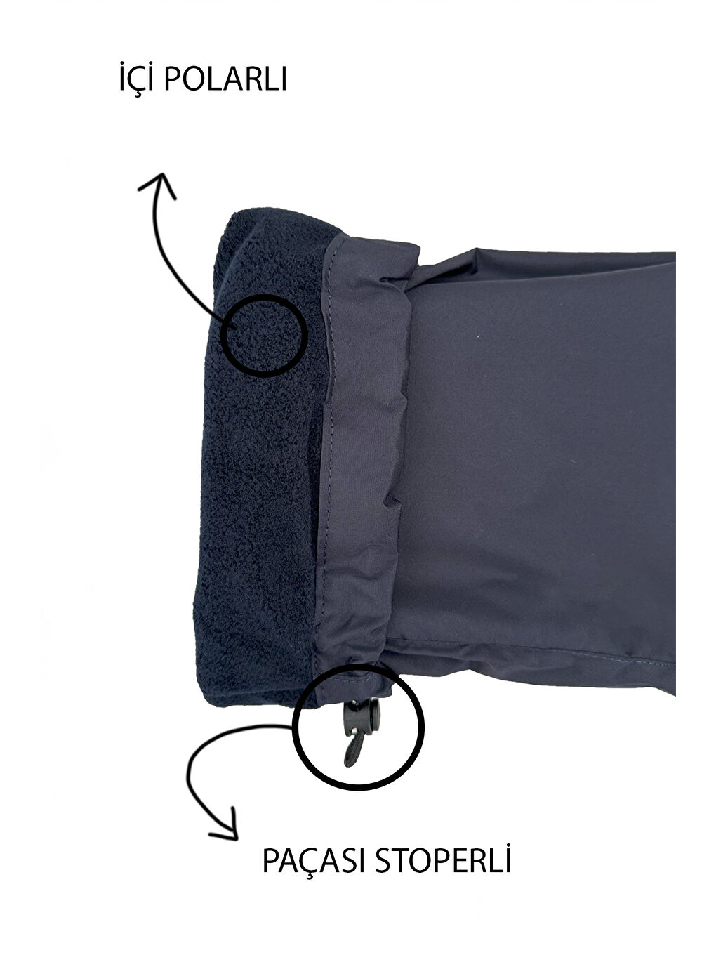 Outdoor İçi Polarlı Paraşüt Kar Erkek Pantolonu REA-01 Lacivert-2