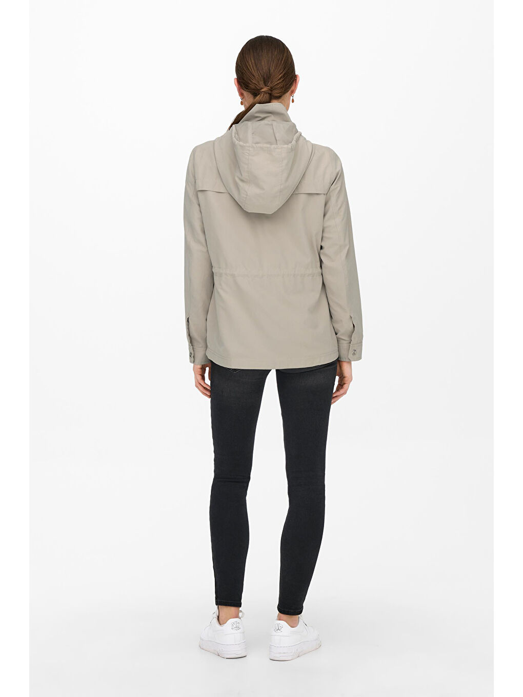 Only Bej Onlnewstarline Regular Fit Kapüşonlu Cepli Mevsimlik Kadın Mont 15218612 - 4