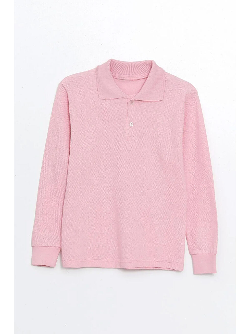 KİKO Pembe Polo Yaka Basic Kız Çocuk Uzun Kol Okul Tişört