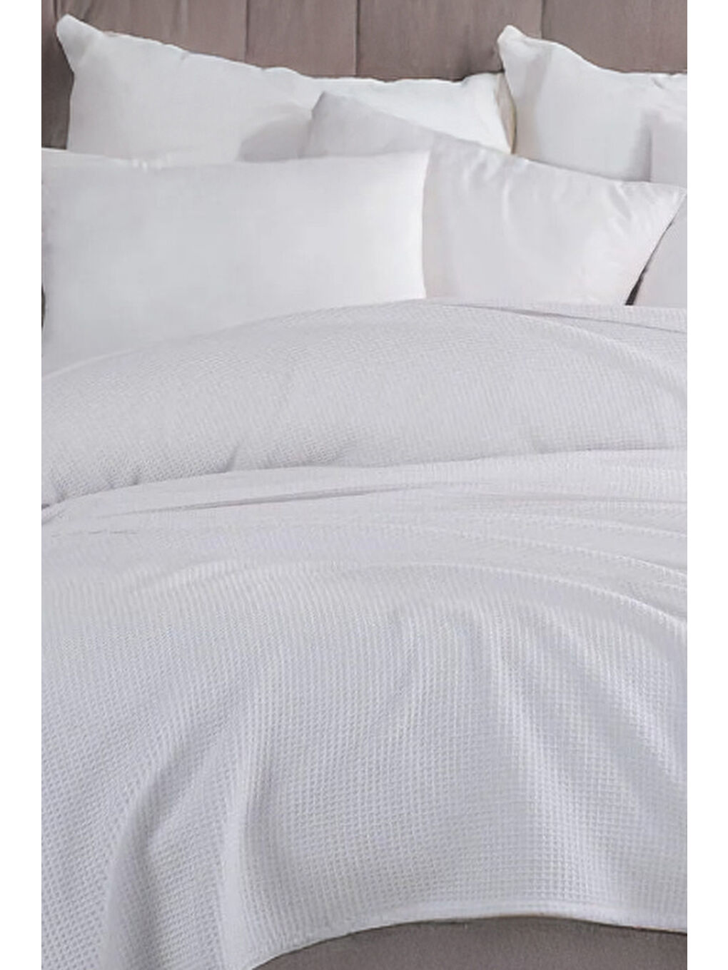 Ecocel Pike Örtü Battal King 240x230cm Karde Beyaz-2