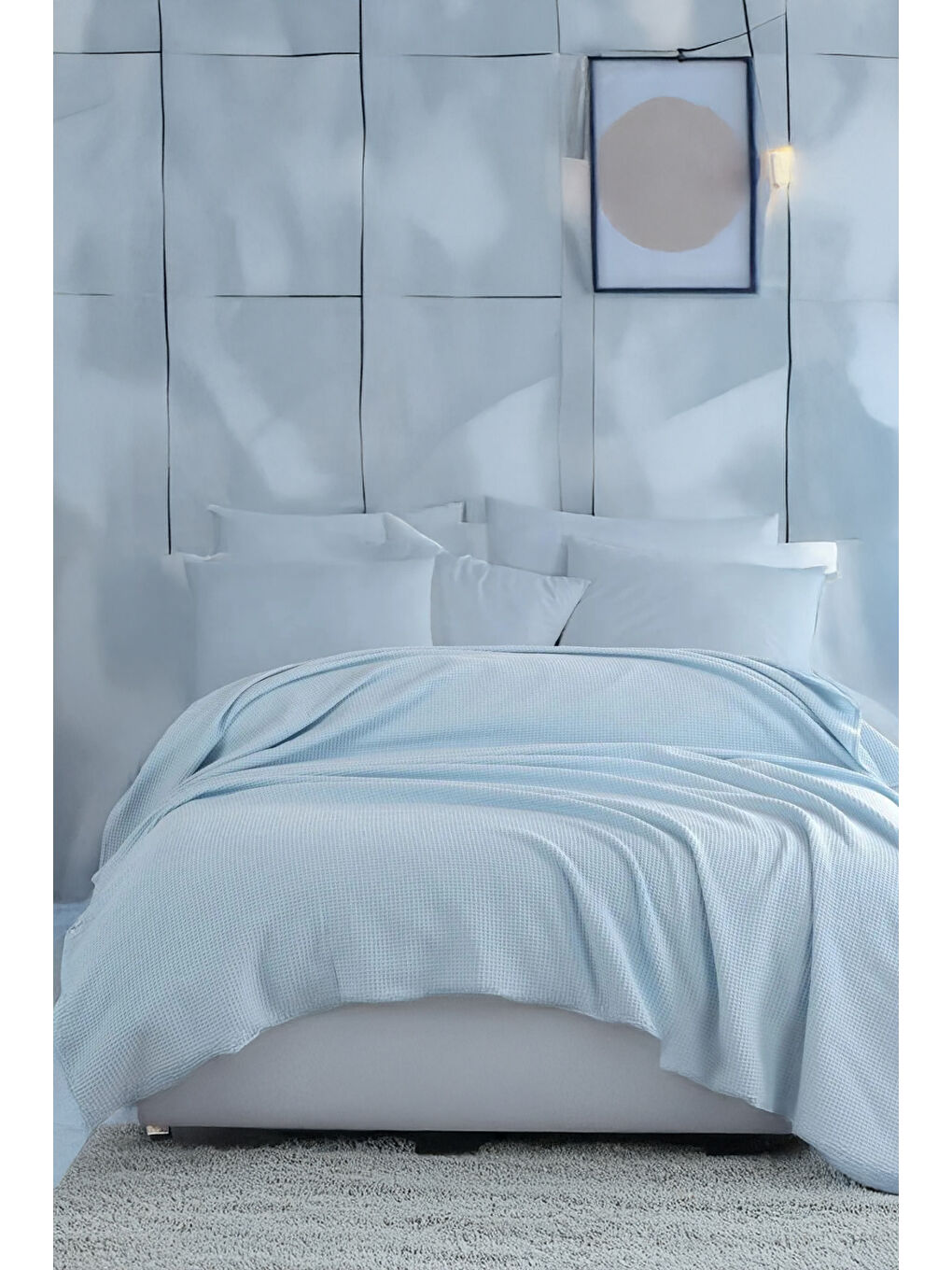 Ecocel Pike Örtü Battal King 240x230cm Karde BebeMavi