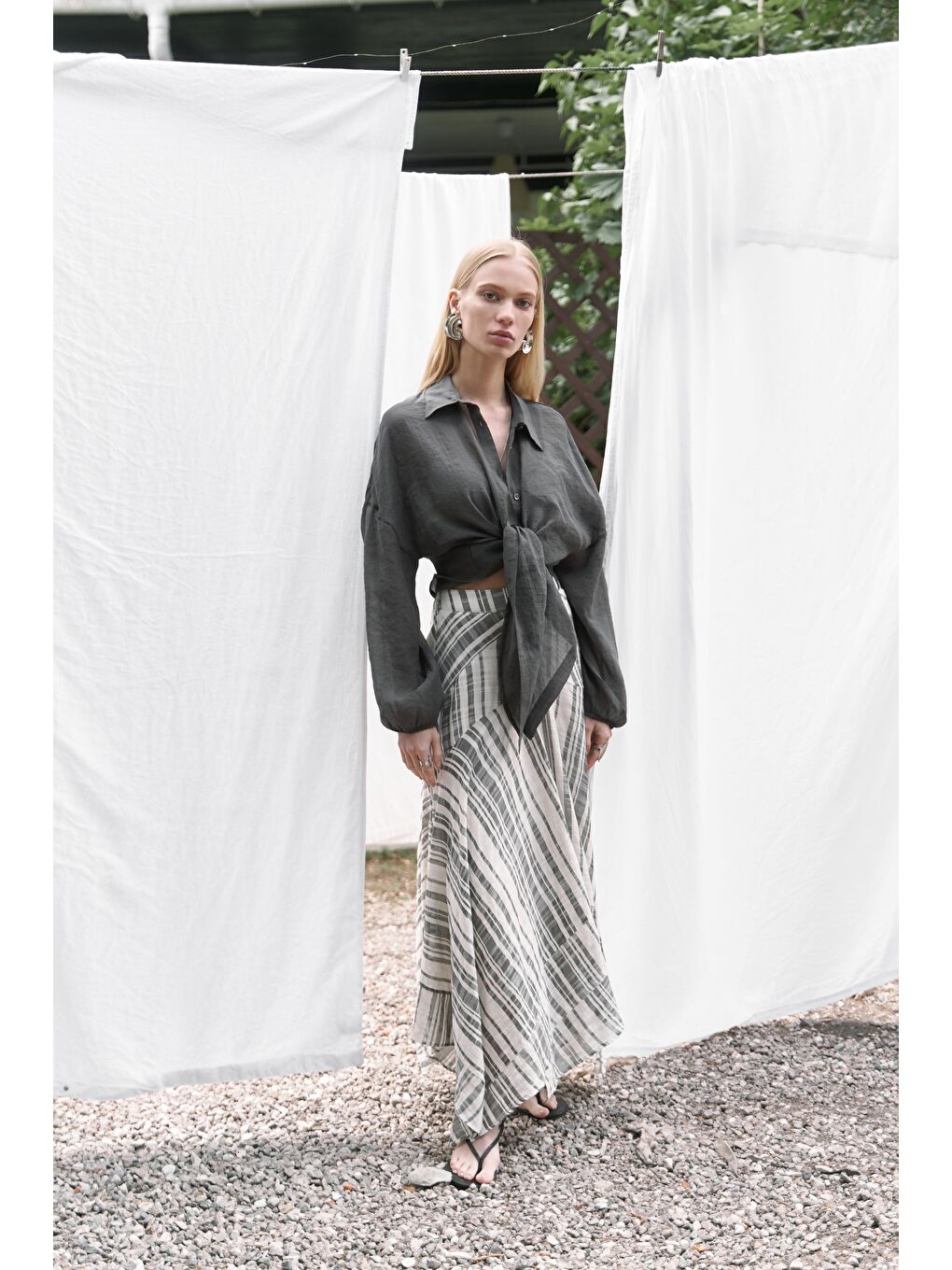 Lyra Oversize Antrasit Gömlek