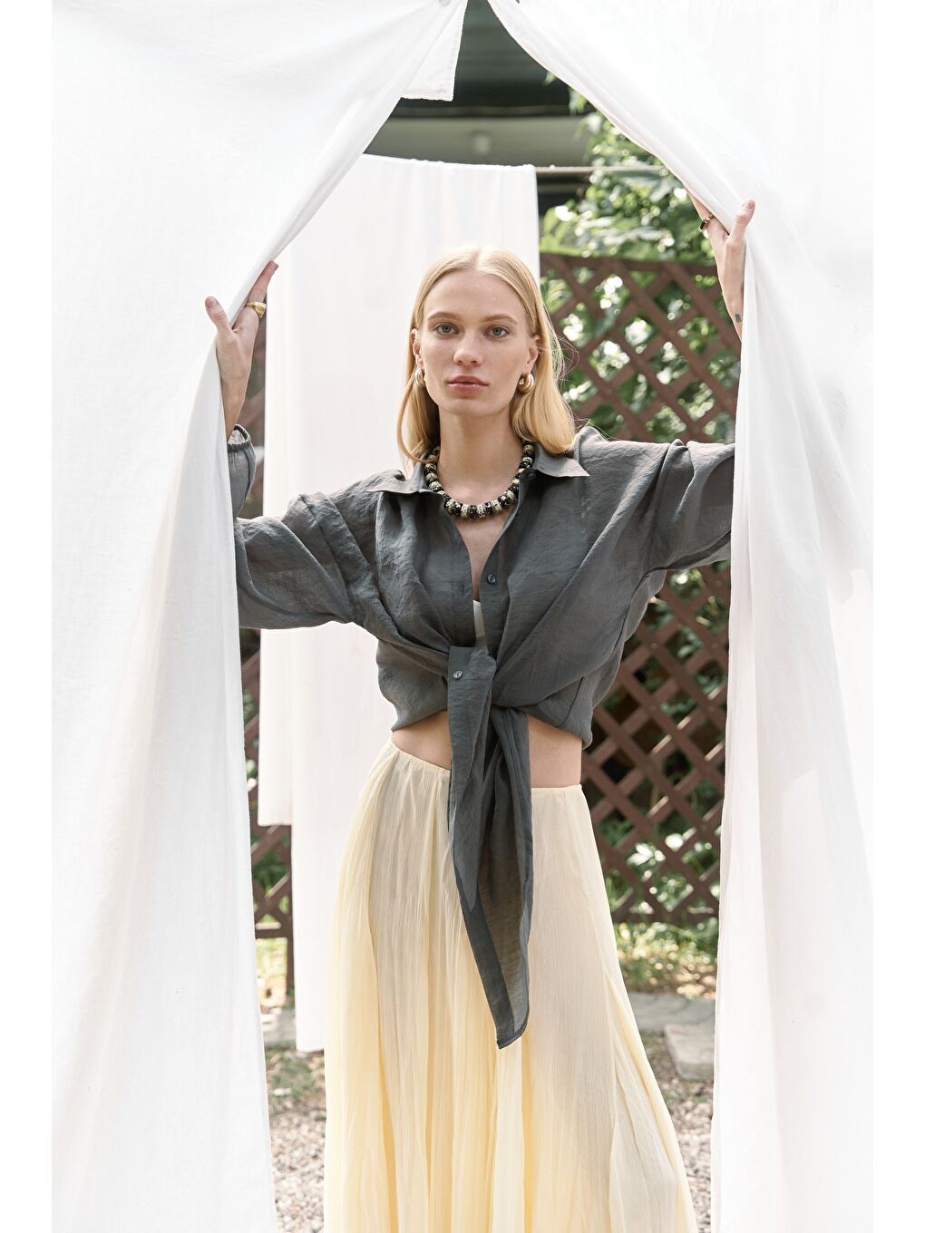 Lyra Oversize Antrasit Gömlek-1