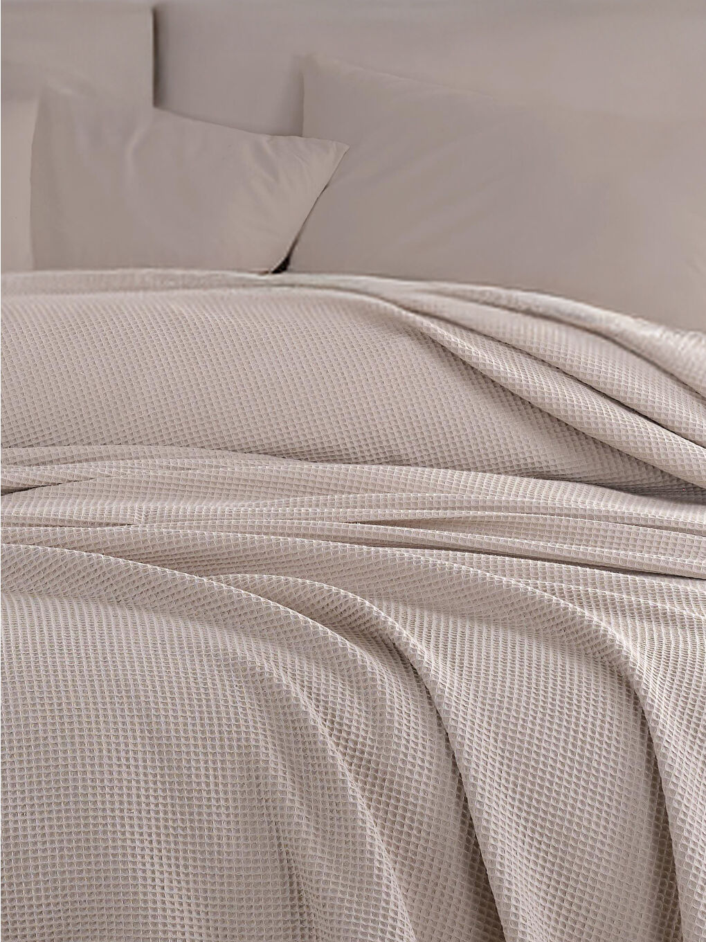 Bej Ecocel Pike Örtü Battal 220x230cm Karde Vizon Gri-1