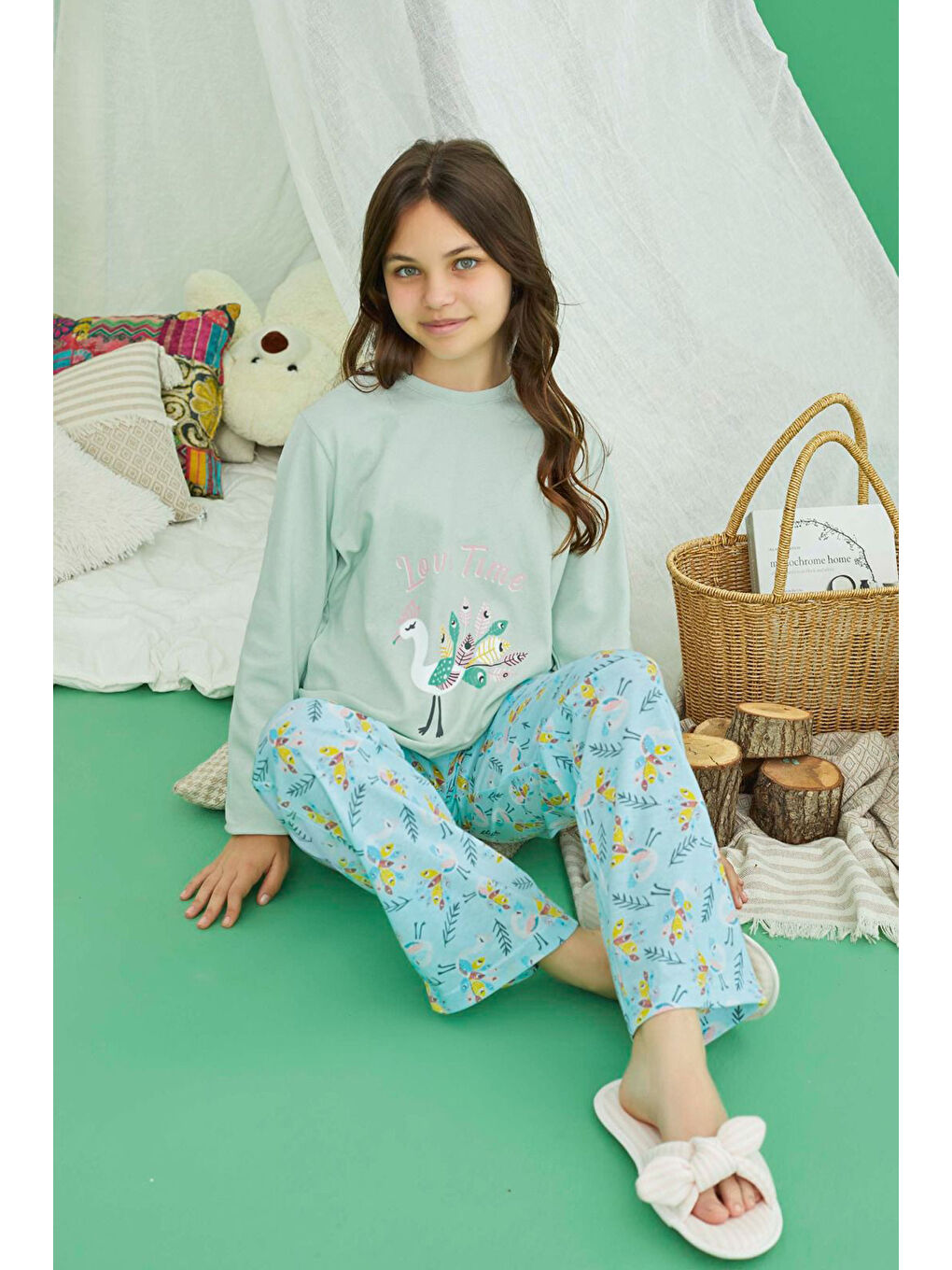 Remsa Yeşil Genç Kız Aydoğan Pamuklu Pijama Takımı 240769 Mint - 3