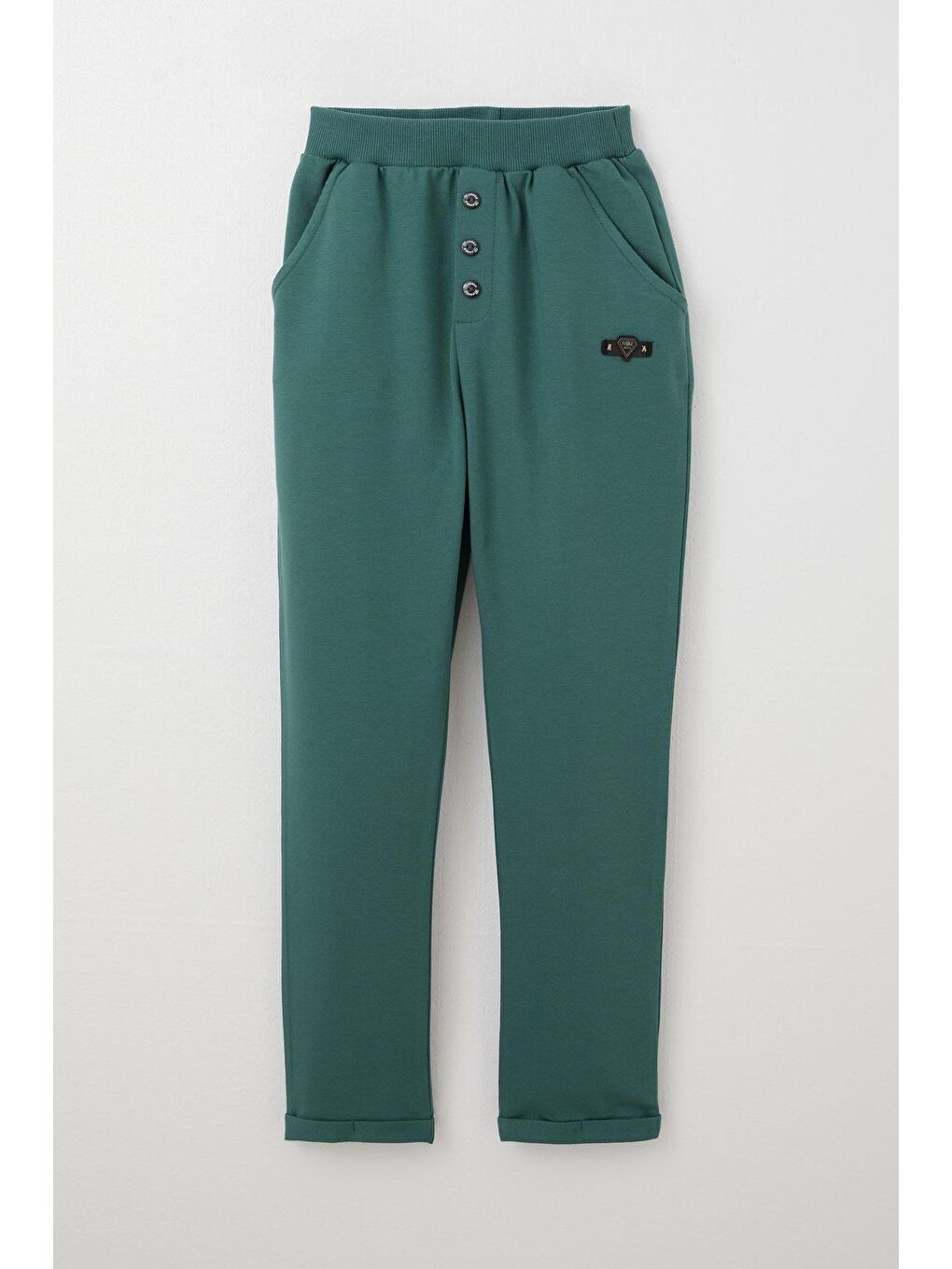 Erkek Çocuk Alt Armalı Düğme Aksesuarlı Cepli Petrol Yeşili (6-7 Yaş)