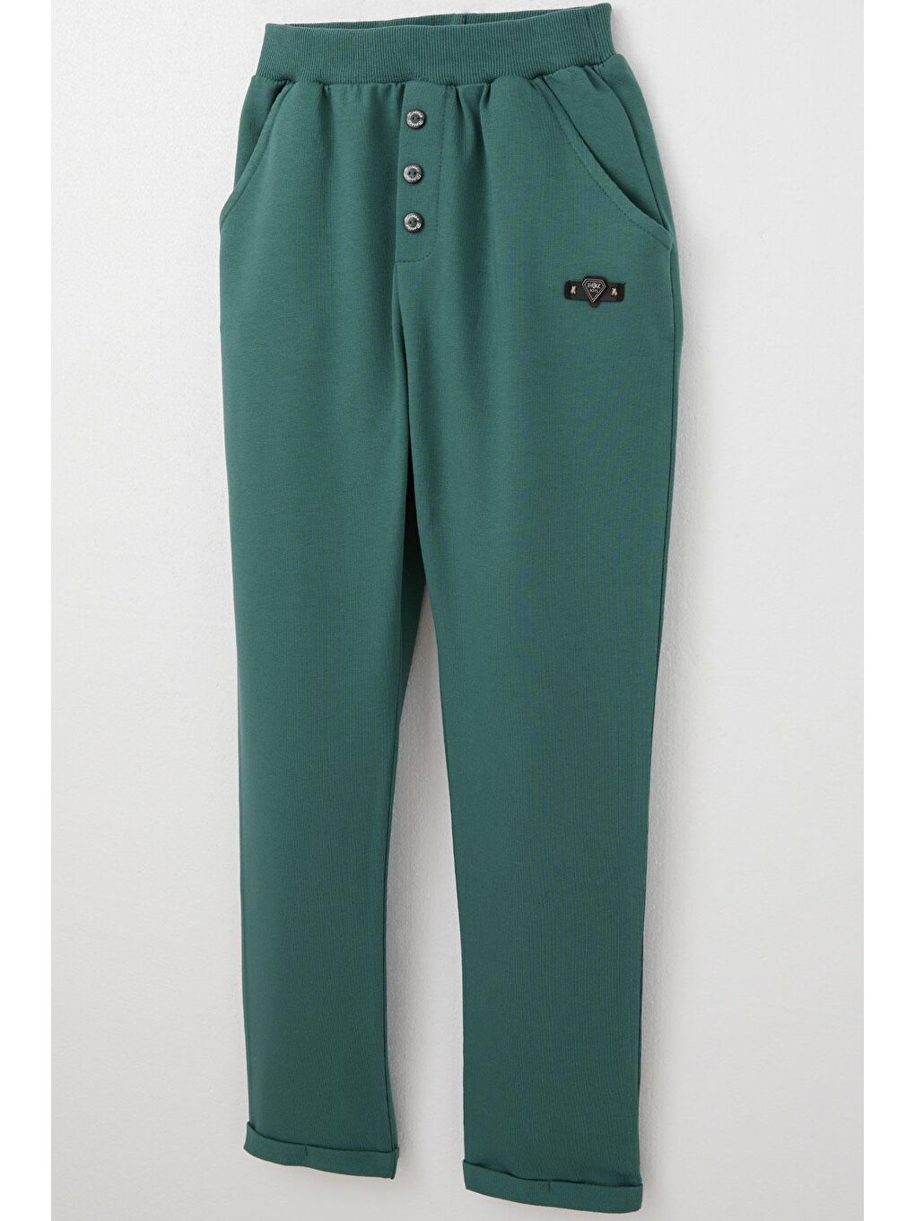 Erkek Çocuk Alt Armalı Düğme Aksesuarlı Cepli Petrol Yeşili (6-7 Yaş)-2