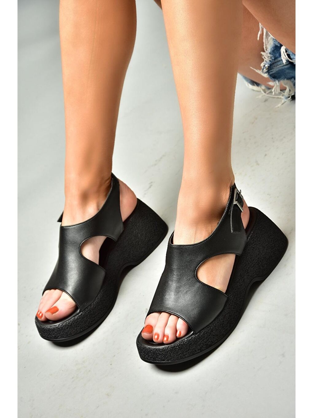 S9969450 Siyah Kadın Sandalet-3
