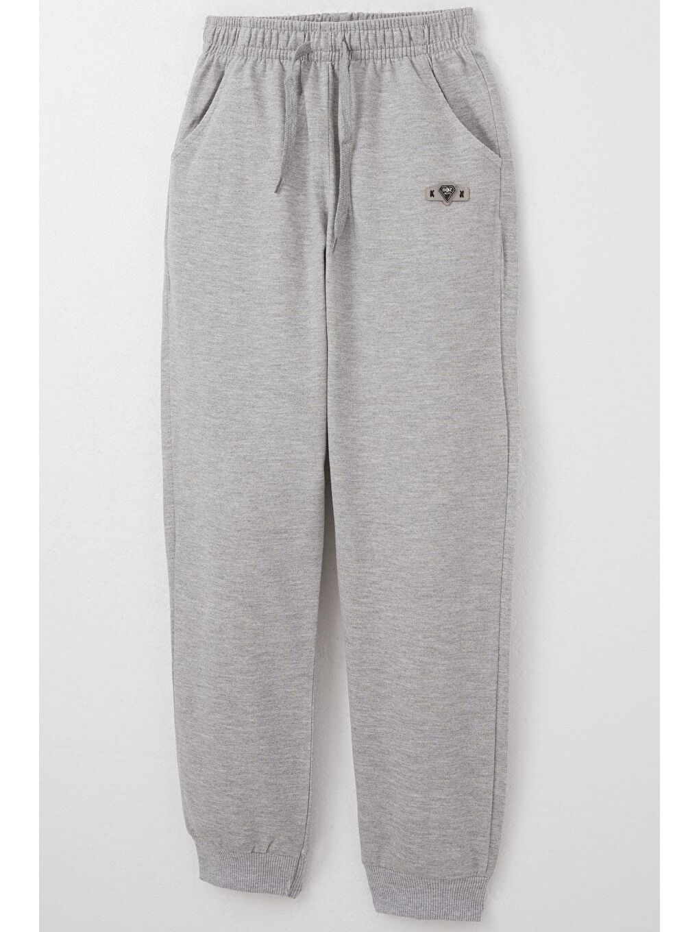 Erkek Çocuk Alt Cepli Bağcık Aksesuarlı Armalı Açık Gri Melanj (5-9 Yaş)-2