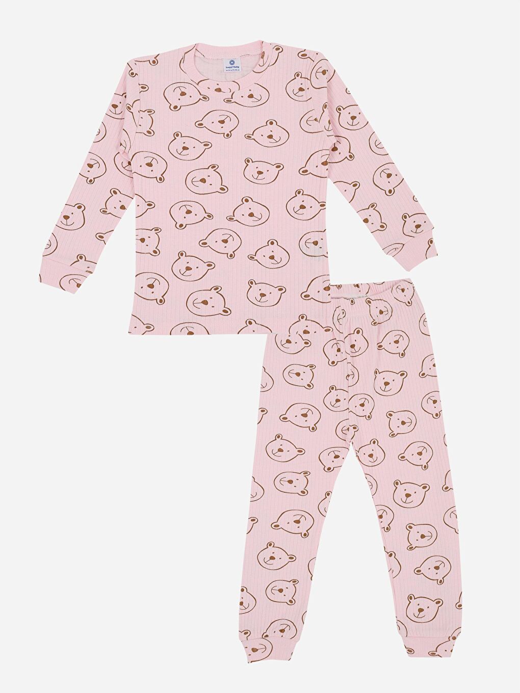 Pembe Bisiklet Yaka Uzun Kollu Kız Bebek 2'li Takım