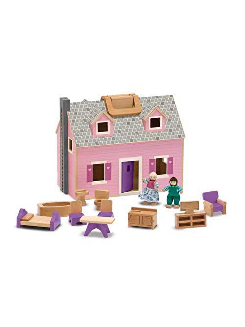 Melissa and Doug Karışık Ahşap Taşınabilir Küçük Mobilyalı Ev - 2