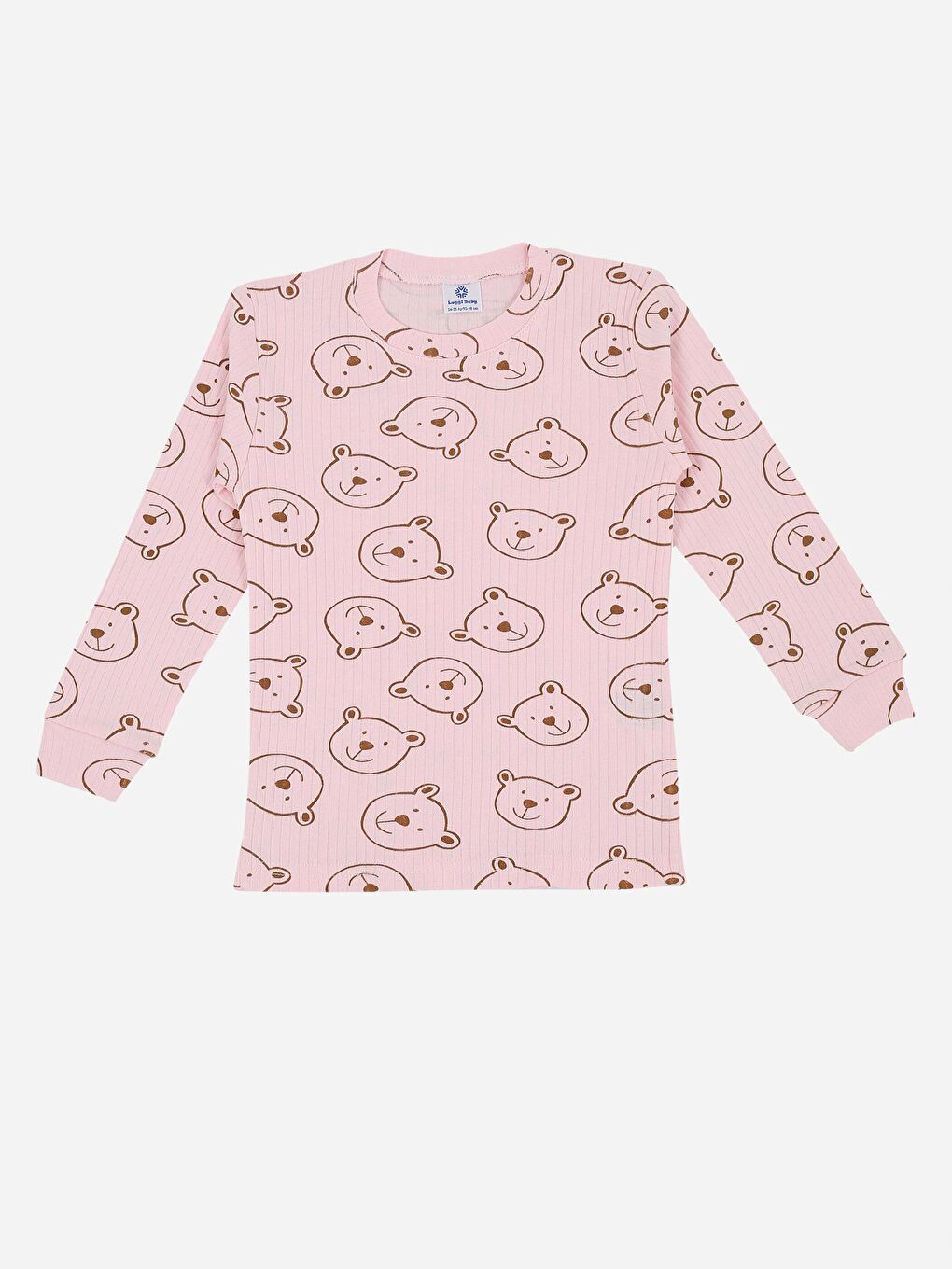 Pembe Bisiklet Yaka Uzun Kollu Kız Bebek 2'li Takım-1