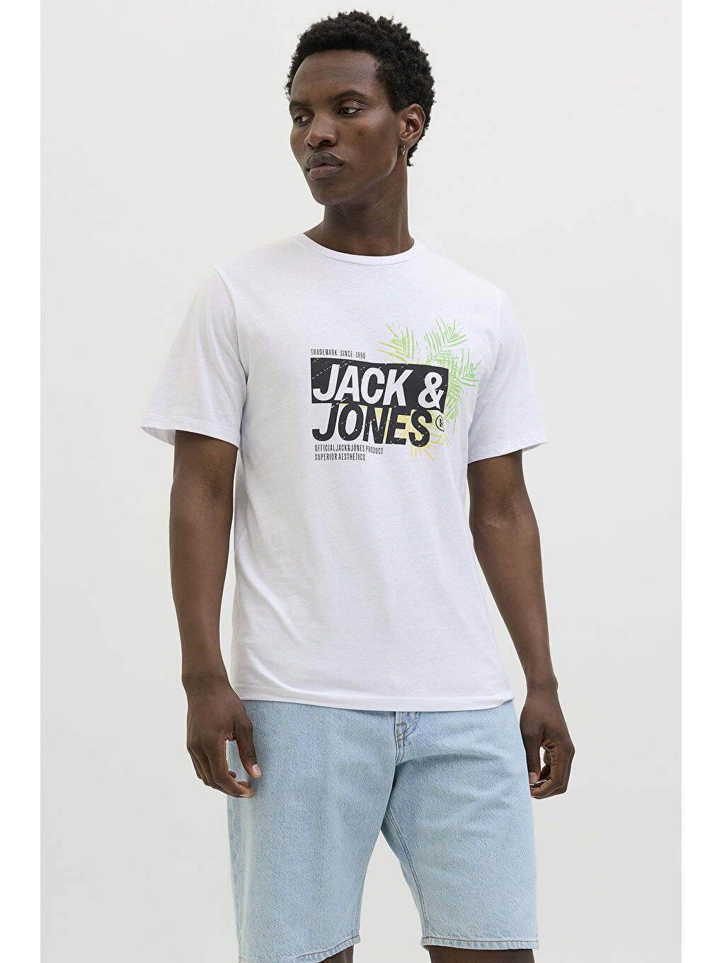 Beyaz Jjjaxon Pamuklu Regular Fit Logo Baskılı T Shirt 12269390-2