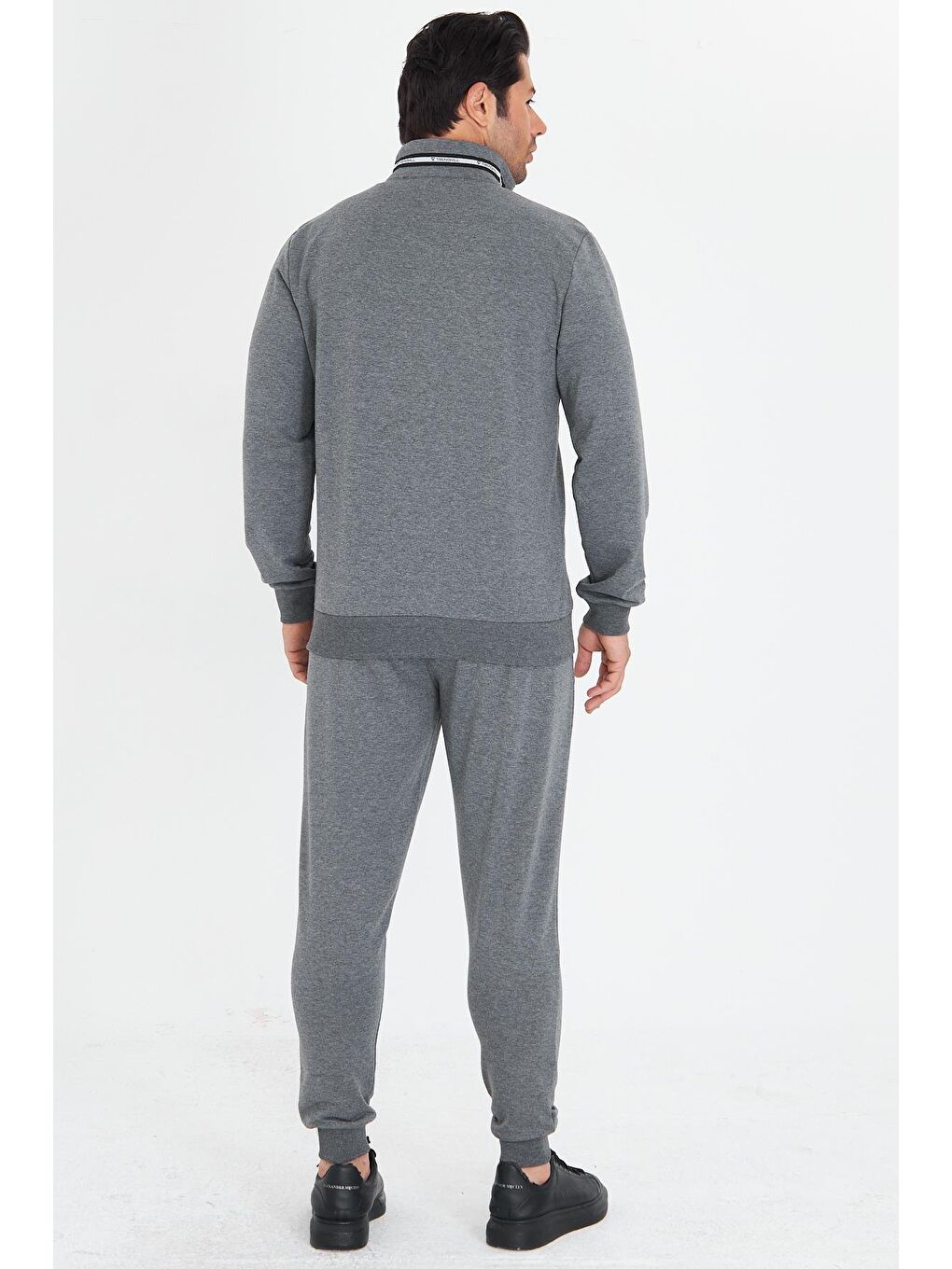 Erkek Pamuklu Dik Yakalı Eşofman Takımı Antrasit 5749-A-6