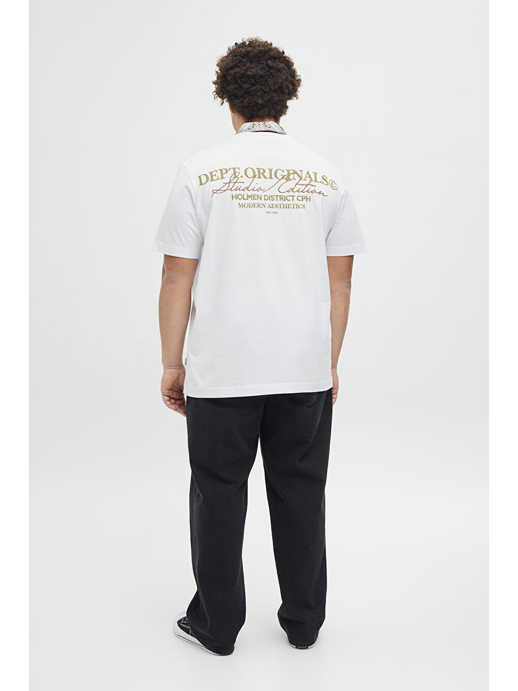 Beyaz Plus Jorİslİngton Baskılı Pamuklu Oversize Fit Büyük Beden %100 Pamuk Tişört 12278557-2