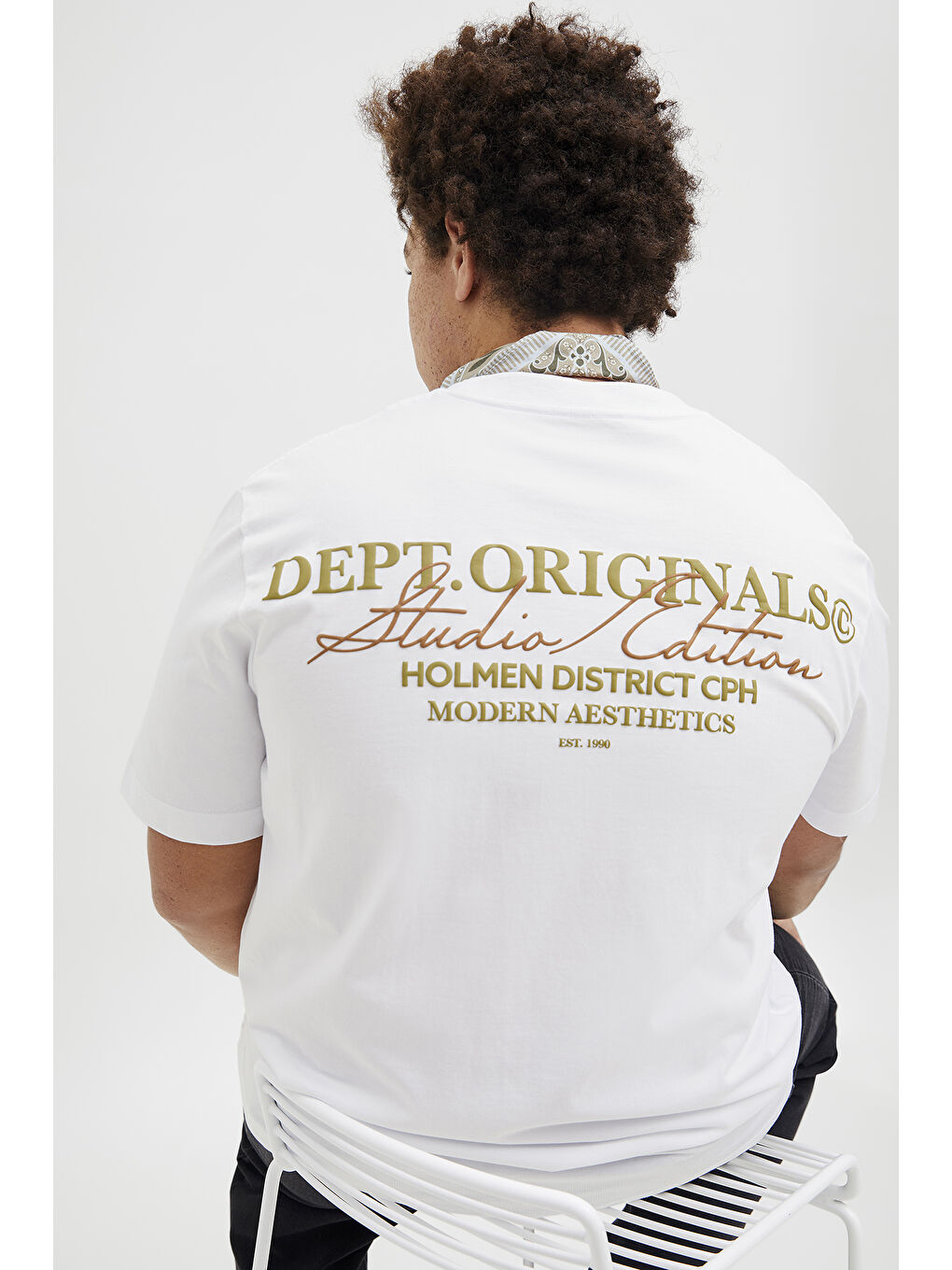 Beyaz Plus Jorİslİngton Baskılı Pamuklu Oversize Fit Büyük Beden %100 Pamuk Tişört 12278557-3