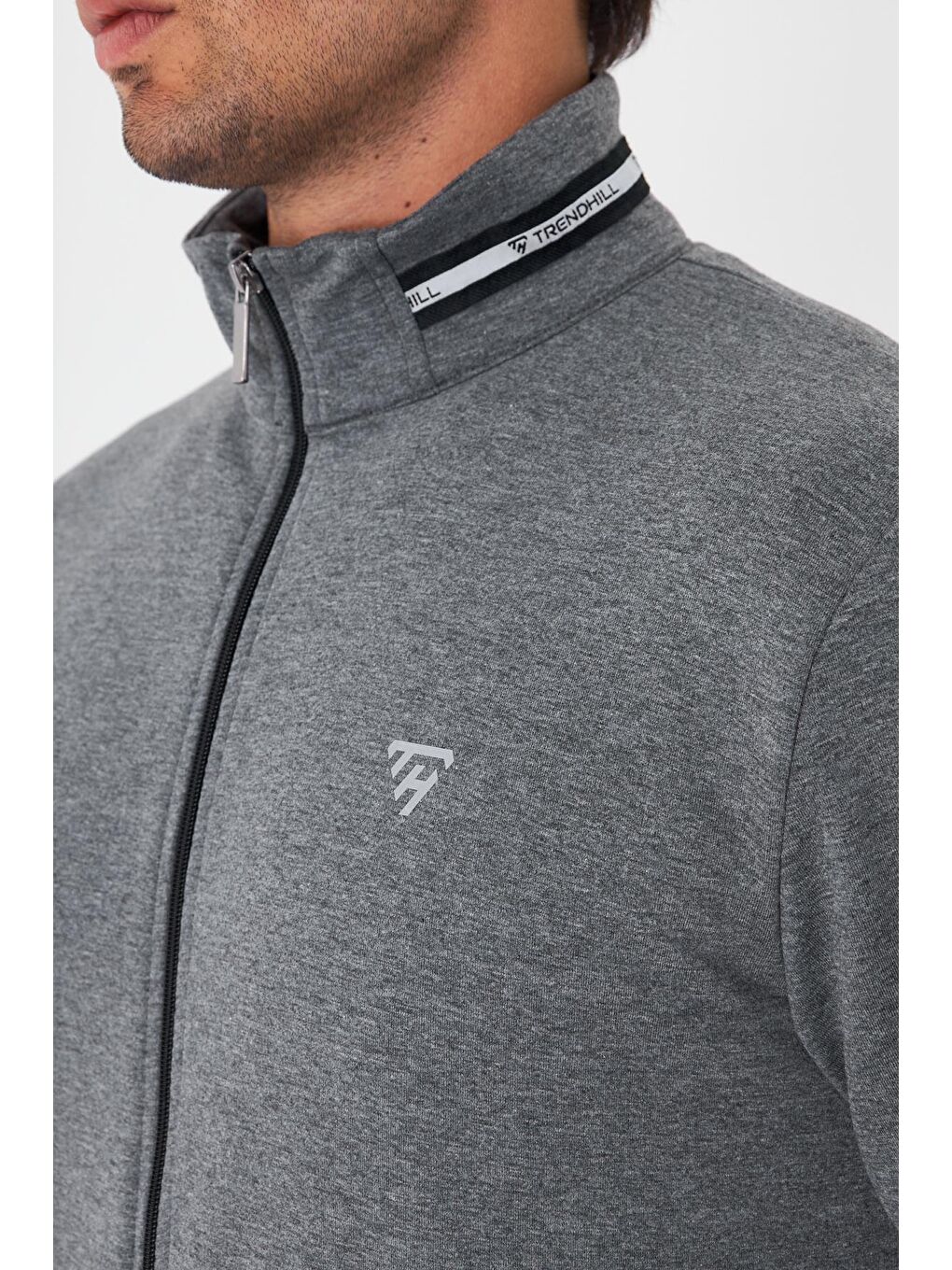 Erkek Pamuklu Dik Yakalı Eşofman Takımı Antrasit 5749-A-7