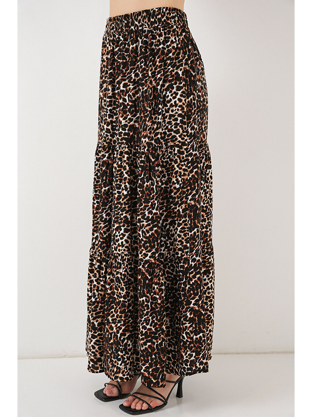 1898 Desenli Uzun Etek - C. Kahverengi-1