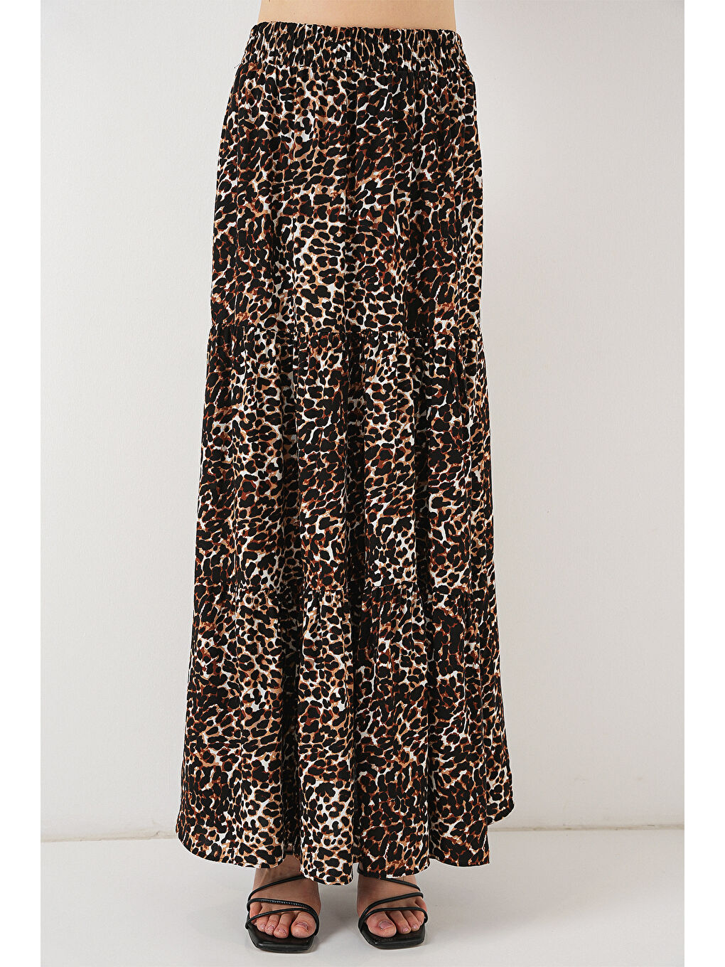 1898 Desenli Uzun Etek - C. Kahverengi-3