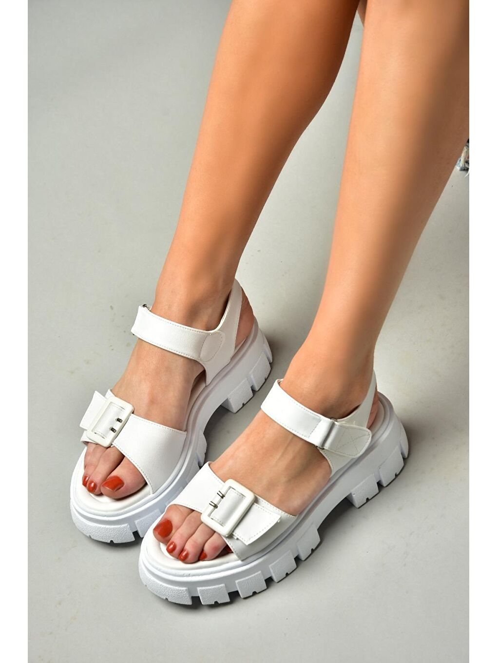 S9739812 Beyaz Kadın Sandalet-4