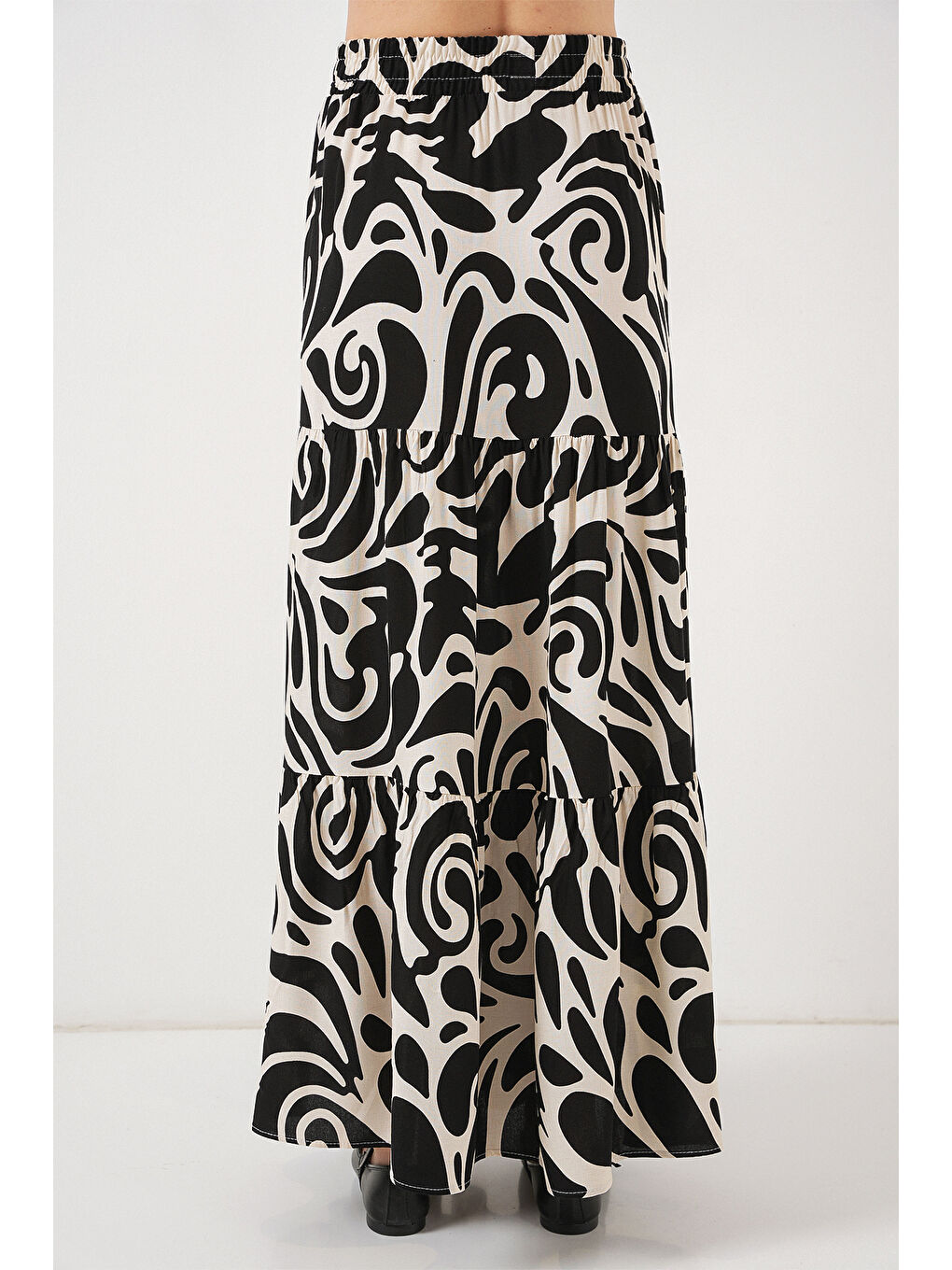 1898 Desenli Uzun Etek - C.Siyah-6