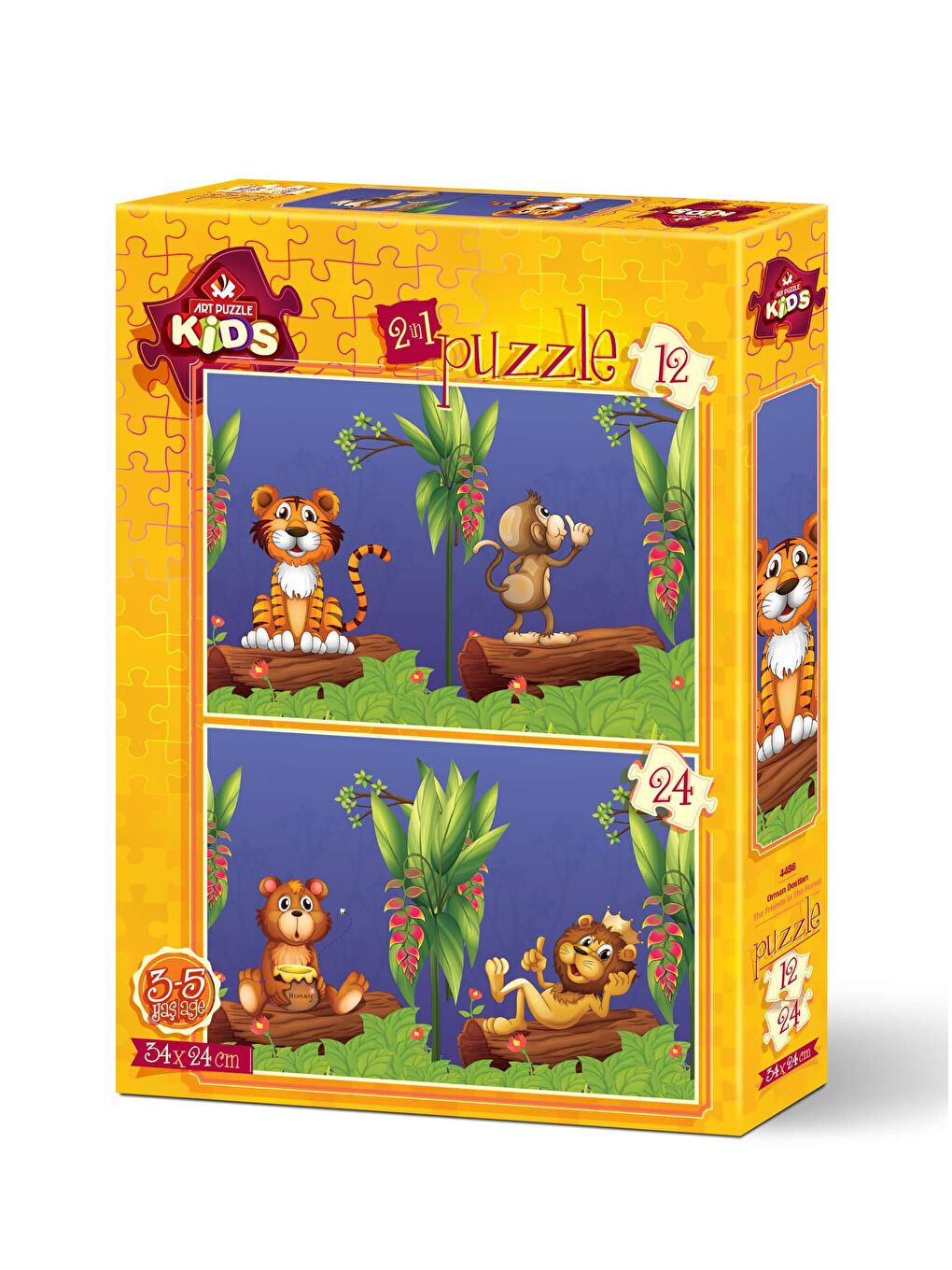 Art Puzzle Karışık 12+24 Parça Puzzle Orman Dostları - 1