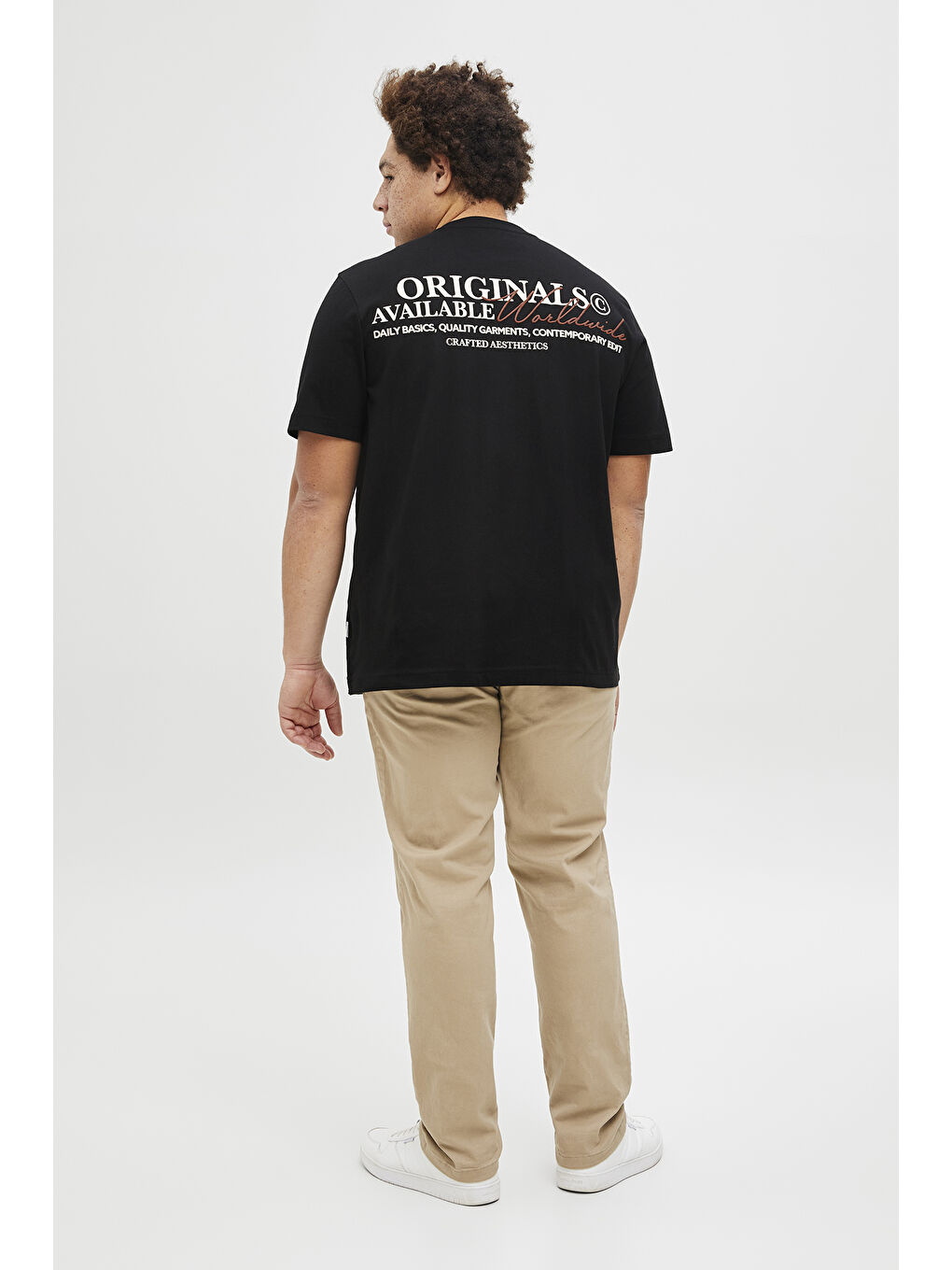 Siyah Plus Jorİslİngton Baskılı Pamuklu Oversize Fit Büyük Beden Tişört 12278557-2