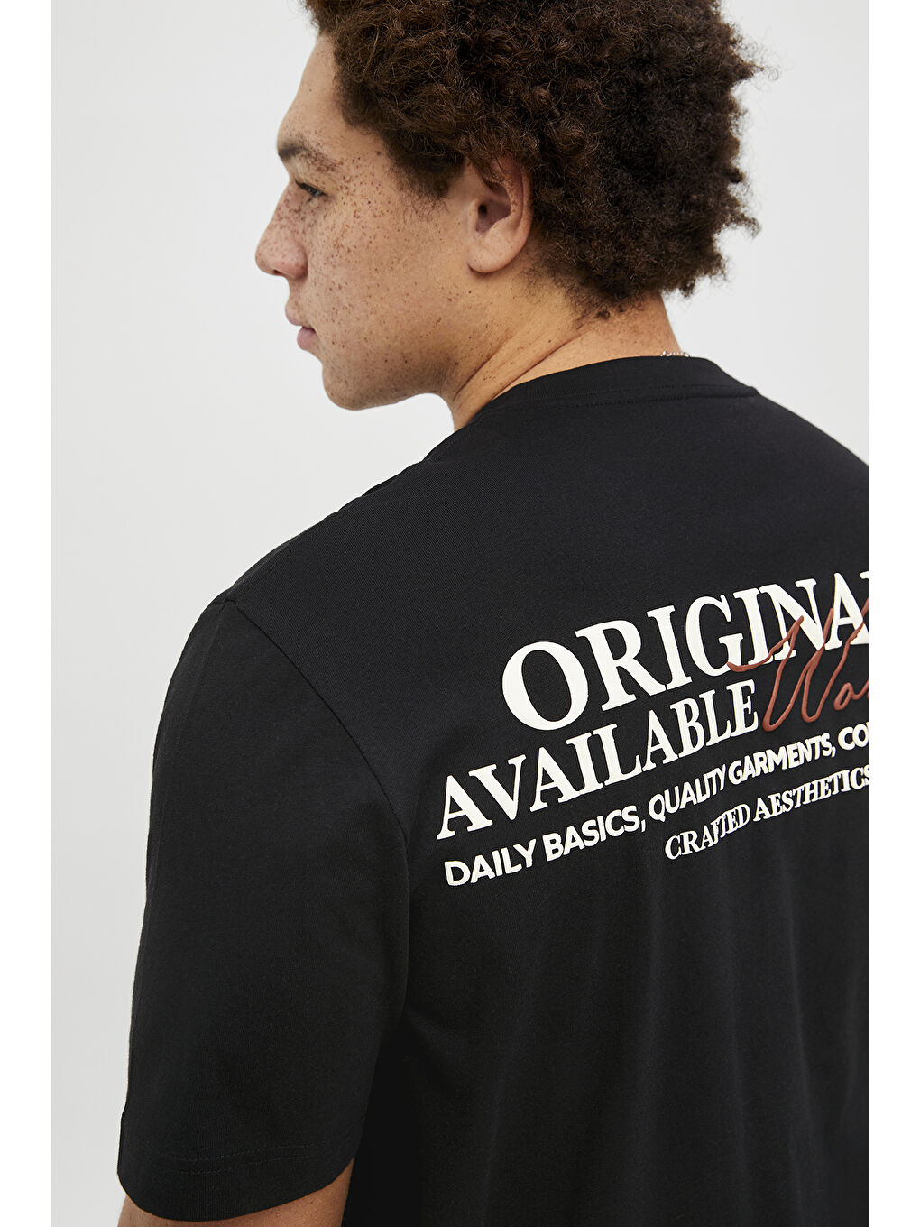 Siyah Plus Jorİslİngton Baskılı Pamuklu Oversize Fit Büyük Beden Tişört 12278557-3