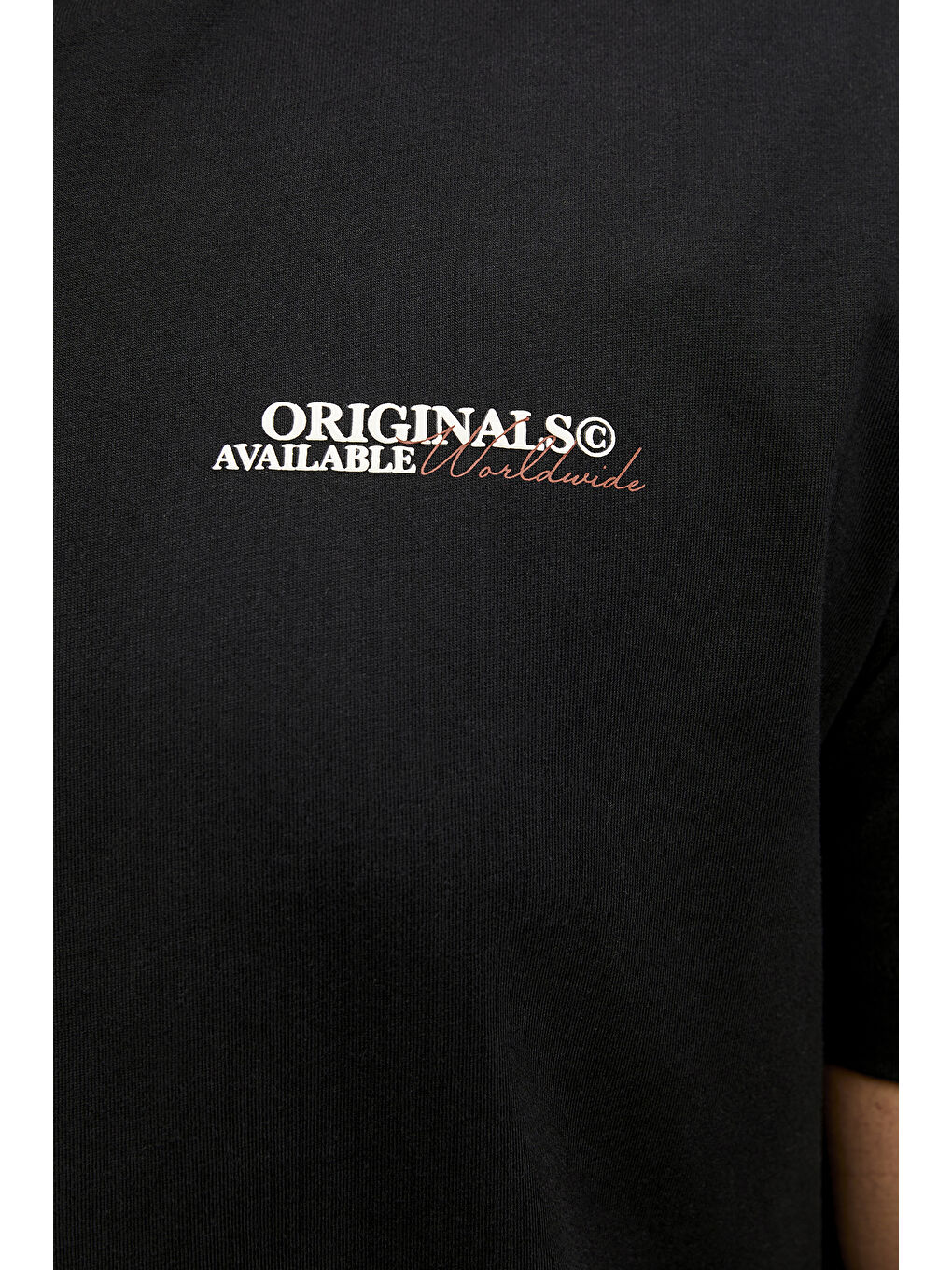 Siyah Plus Jorİslİngton Baskılı Pamuklu Oversize Fit Büyük Beden Tişört 12278557-4