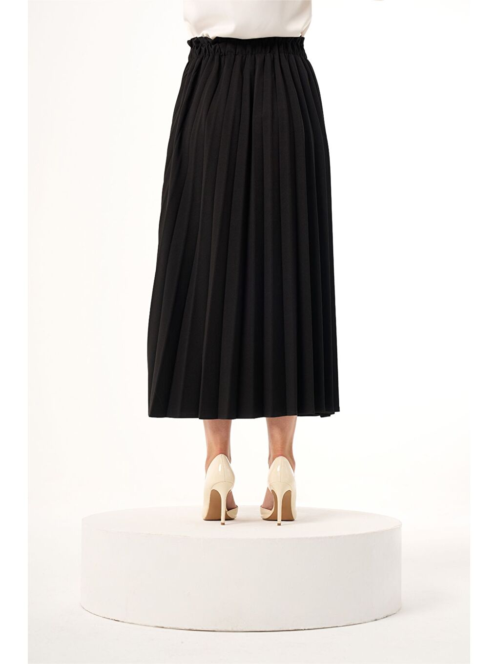 Basic Pliseli Siyah Etek-3