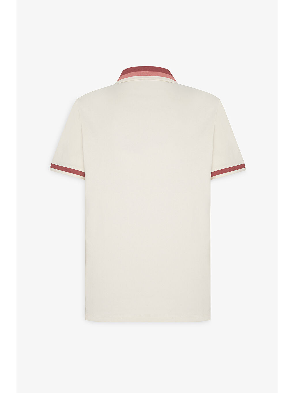 Erkek Ekru-Bordo Regular Fit Geniş Kesim Polo Yaka %100 Pamuk Tişört-8