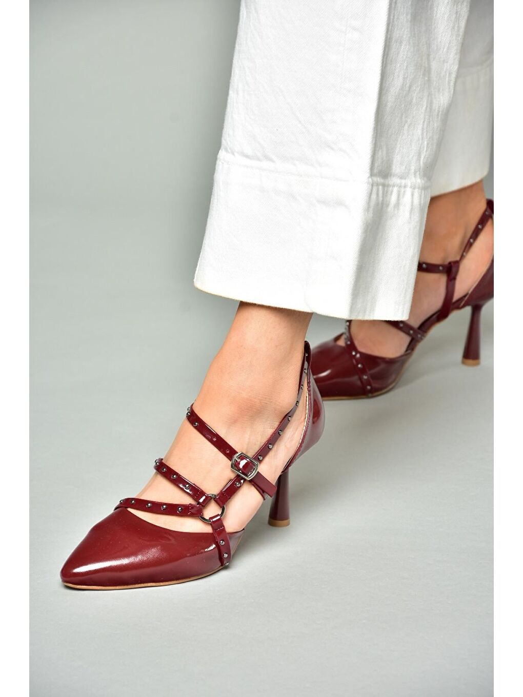 S5182033 Bordo Kadın Topuklu Ayakkabı-6